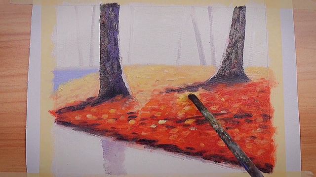 The deciduous grove in autumn | Oil painting | Landscape painting смотреть онлайн