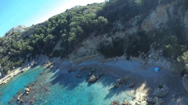Anthony queen beach rhodos drone view in 4K
