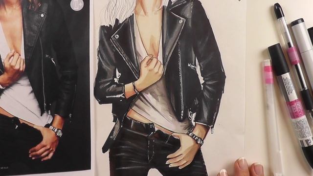 Fashion sketches: работа в фактуре. Детальный скетч. Часть 2 смотреть онлайн