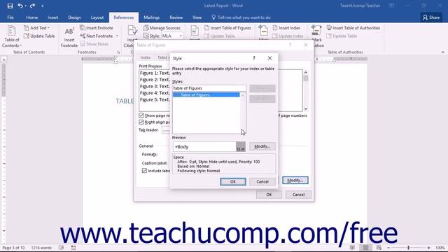 Word 2016 Tutorial Inserting a Table of Figures Microsoft Training смотреть онлайн