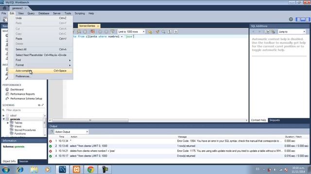 Eliminar registros en MySql Workbench смотреть онлайн