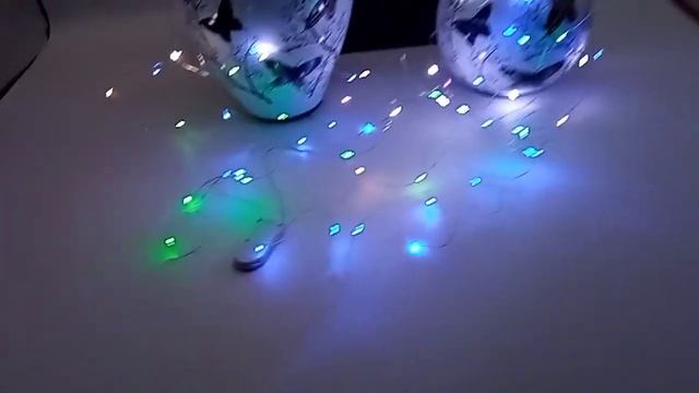 Разноцветная автономная гирлянда на батарейках. смотреть онлайн