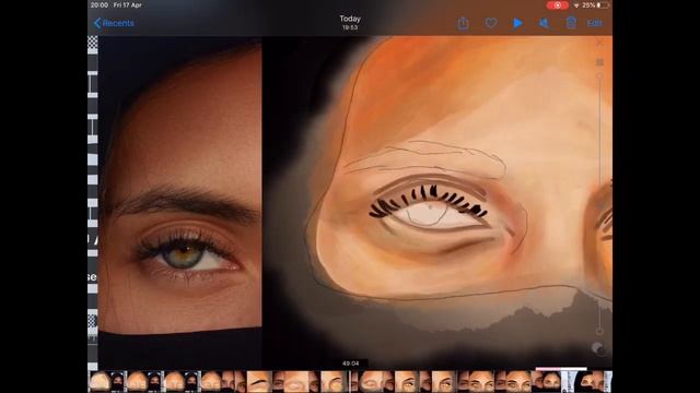 Digital portrait drawing on Sketches Pro смотреть онлайн