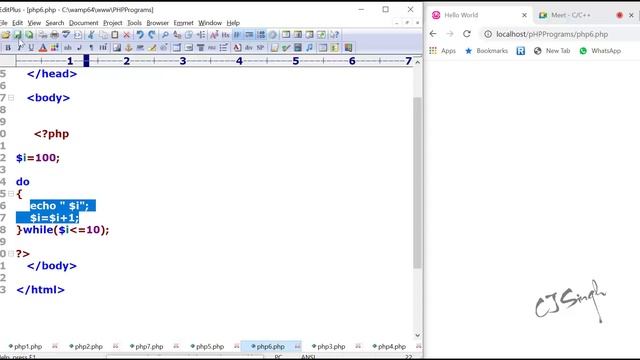 PHP: Loops, Looping/ Iterative Statements, for loop, while loop, do while loop, foreach loop in PHP смотреть онлайн