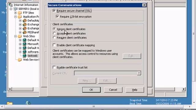 Setup accepting client certificates for a website in Windows IIS смотреть онлайн