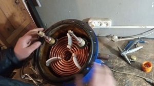 Теплообменник фреон - вода,  пошаговая сборка. Видео 2.