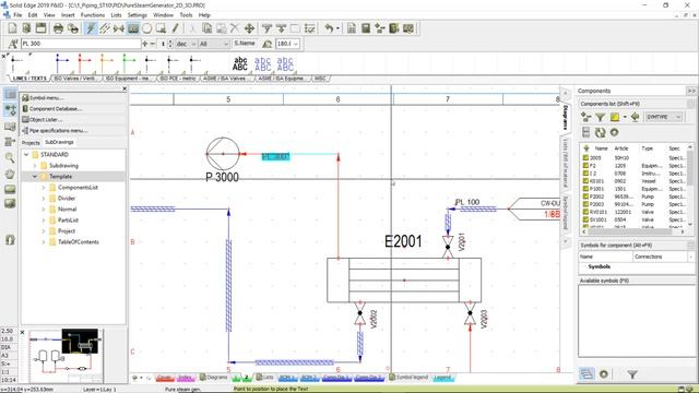Solid Edge Создание принципиальной логической схемы в 2D в P&ID смотреть онлайн