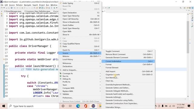 Cucumber framework - 07 - Web driver Manager | Refactoring the driver initialization | Tamil смотреть онлайн
