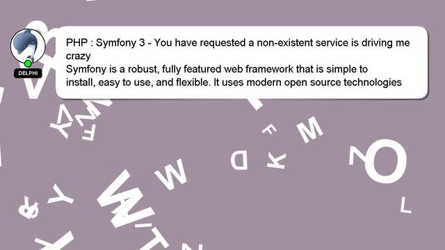 PHP : Symfony 3 - You have requested a non-existent service is driving me crazy смотреть онлайн