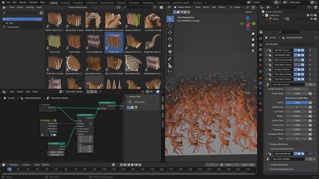 Blender 3.5 Hair Curve Tip, Root, Segment node смотреть онлайн