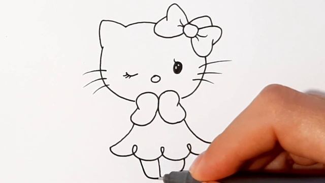 Как просто нарисовать кошечку HELLO KITTY смотреть онлайн
