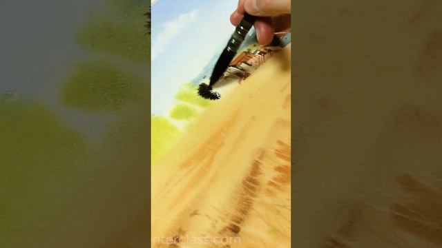 Пшеничный август. Пейзаж акварелью. Рисует художник Сергей Курбатов смотреть онлайн