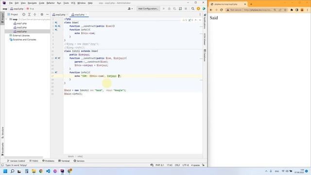 ⭕️Full tutorial of PHP 8+, Classlardan vorislik, polimorfizm, parents va extends, sayt yaratish ! смотреть онлайн
