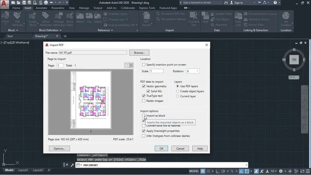 Inserting PDF in AutoCAD - How to Convert PDF into AutoCAD file - Inserting PDF file into DWG смотреть онлайн