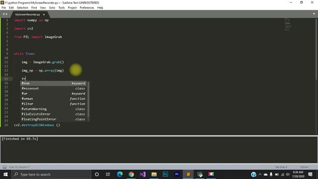 Python | Creating a Screen recorder using OpenCv | By Abdullah Saqib смотреть онлайн