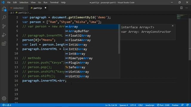 Learn all about Array in javascript - Javascript tutorial part 12 смотреть онлайн