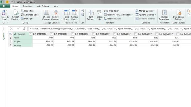 Power Query: Unpivot Function