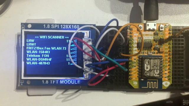 Wifi Scanner with ESP8266 + TFT ST7735B (NodeMCU) смотреть онлайн