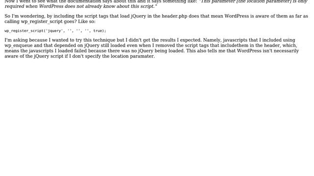 Wordpress: Question about the way that wp_register_script works смотреть онлайн