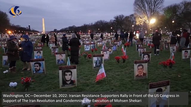 Washington, DC—Dec 10, 2022: MEK Supporters Rally, Condemning the Execution of Mohsen Shekari смотреть онлайн