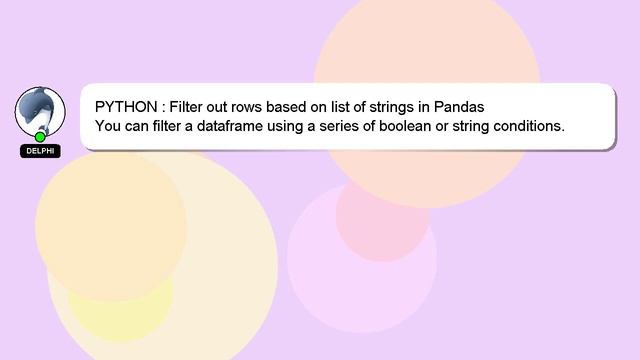 PYTHON : Filter out rows based on list of strings in Pandas смотреть онлайн