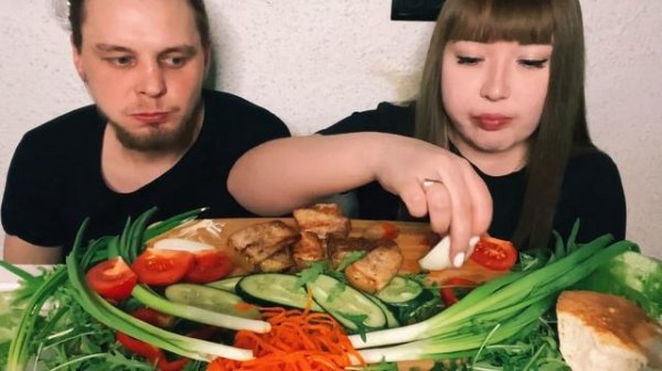МУКБАНГ шашлык | MUKBANG shish kebab