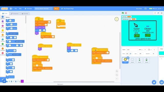 How to make a clicker game in scratch (part 2) смотреть онлайн