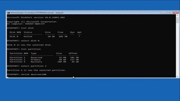 Create EFI system partition from Windows Recovery Environment