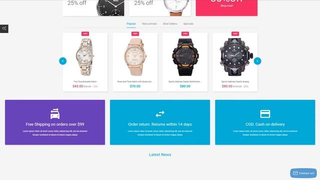 Watches Store PrestaShop Theme by WT Website Template - 53668 смотреть онлайн