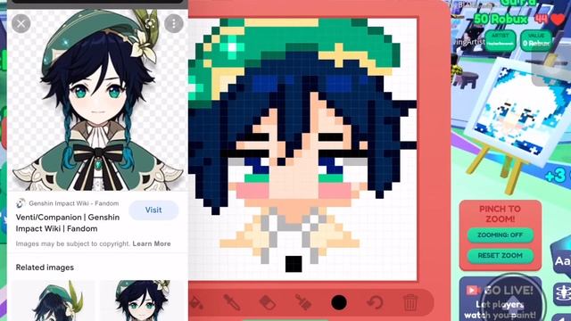 Drawing Venti in Roblox Starving Artist смотреть онлайн