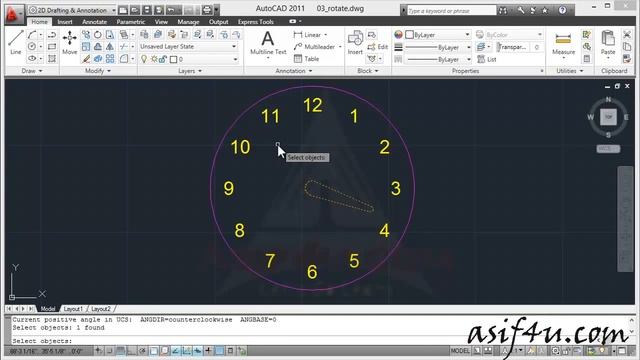 AutoCAD Essential Training Rotating tool смотреть онлайн