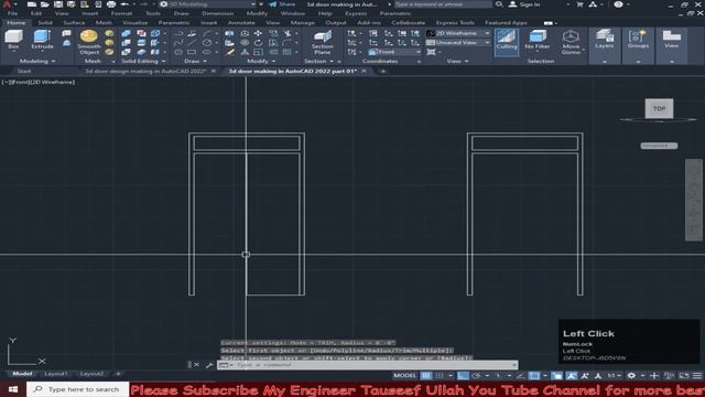 3d door making in AutoCAD 2022 | Part 01 2d | Engineer Tauseef Ullah смотреть онлайн