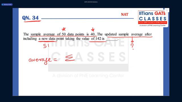 GATE 2024 DA Paper solution | Probability & Statistics | GATE DA Live Lectures | GATE Data Science смотреть онлайн