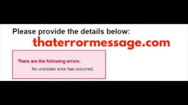 An unknown error has occurred (Three UK)