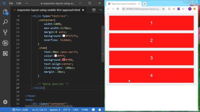 CSS Responsive Layout | Mobile-First Approach смотреть онлайн