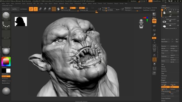 ZBrush to Photoshop Timelapse - 'Yeti Bust' Concept смотреть онлайн