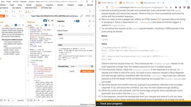 Web cache poisoning via HTTP/2 request tunneling. || Subscribe for all labs solutions смотреть онлайн