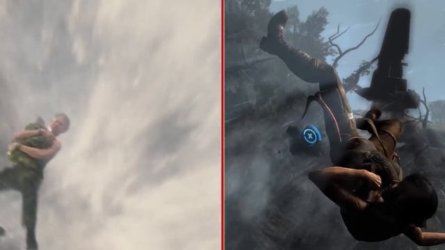 Tomb Raider: Game vs. Movie Comparison - Parachute Escape смотреть онлайн