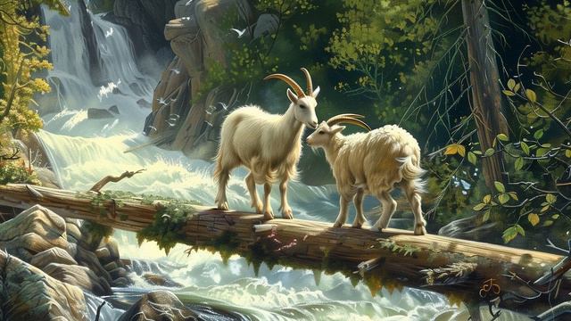 The Two Goats: Aesop's Fable of Compromise over Conflict | Story Time for Kids смотреть онлайн