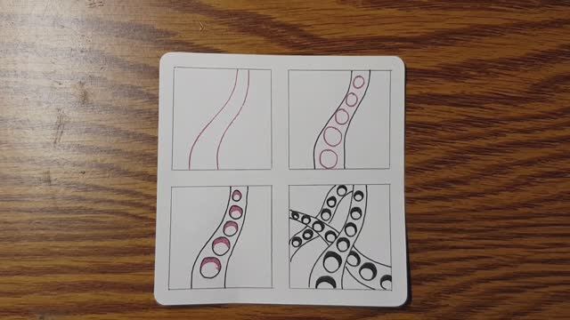 Зентангл / танглы
Рисуем пошагово тангл: Portholes