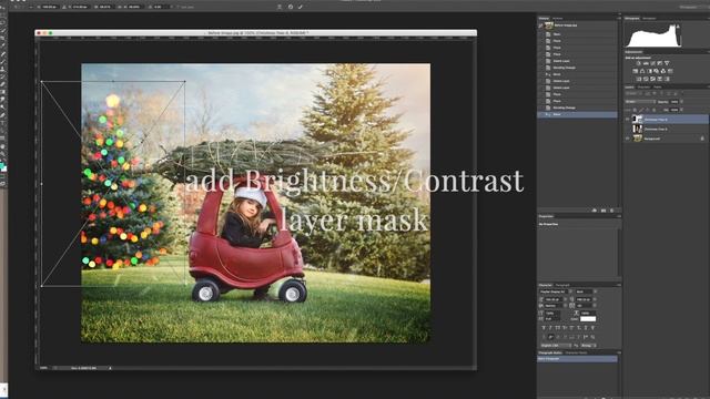 Christmas Trees photo overlays - photoshop tutorial смотреть онлайн