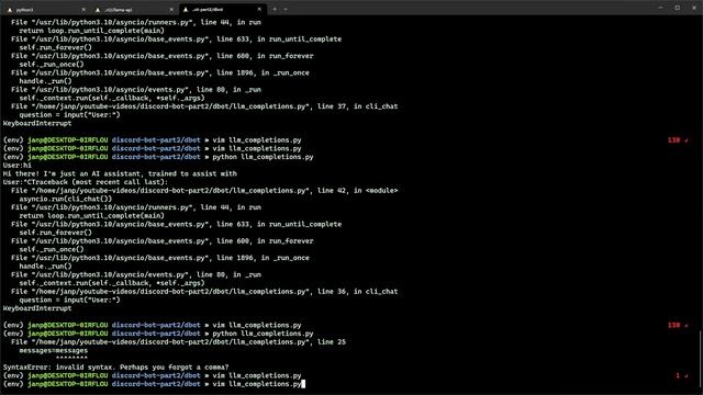 Llama.cpp + CUDA, Persistent Context, Python Openai API Completions. AI Discord Bot, Part 2
