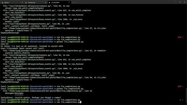 Llama.cpp + CUDA, persistent context, python openai API completions. AI Discord Bot, Part 2