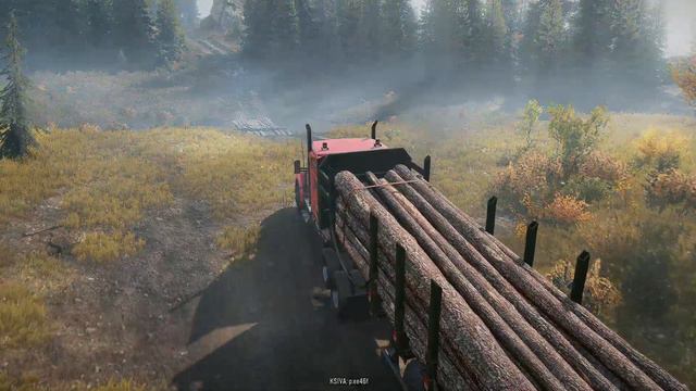 SnowRunner - Logger Kenworth W990 Turnpike Double/Road Train Leaving a Pick Up Point смотреть онлайн