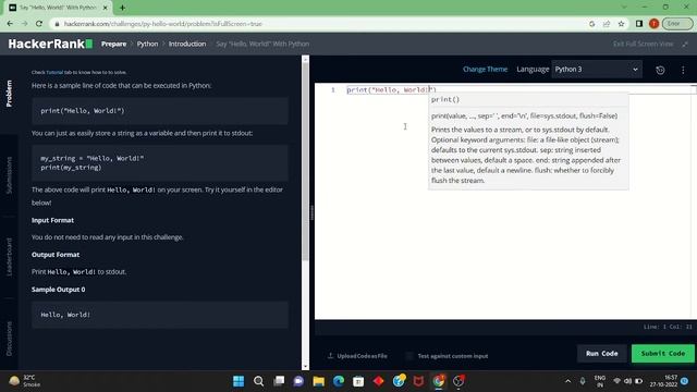 say "hello world" PYTHON program #trogrammer #trogrammer-hackranl-1 смотреть онлайн