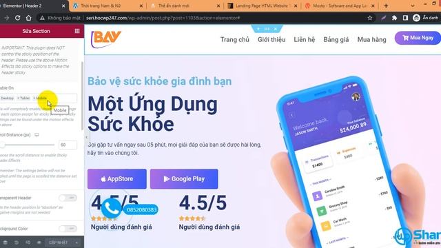 Cách cố định header khi cuộn trang trong Website WordPress Elementor (Sticky - Fixed Header) смотреть онлайн
