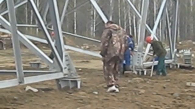 установка опоры У-220-3+5