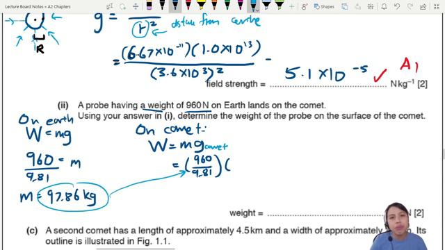 13.2b Ex1 MJ17 P42 Q1 Space Comet | A2 Gravitational Fields | Cambridge A Level Physics смотреть онлайн