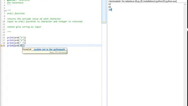 Learning python || ord() function смотреть онлайн