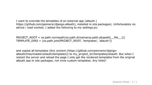 Django : Override templates of external app in Django смотреть онлайн